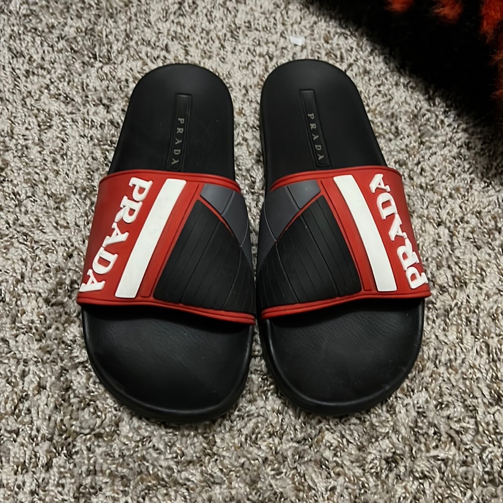 Men’s Prada Rubber Slides.